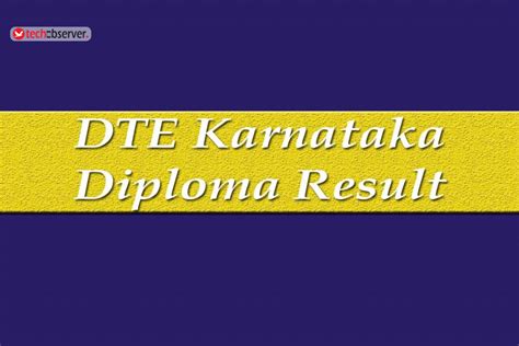 DTE Karnataka Diploma Results 2018 Announced at .